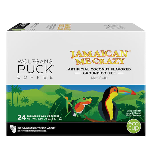 Wolfgang Puck Coffee, Keurig Kcups For Keurig Brewers, White, Jamaican Me Crazy, 24 Count (Pack Of 1)