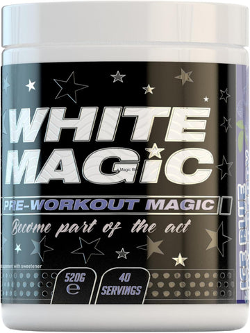 Medi-Evil Nutrition White Magic Pre-Workout Amino Bcaa Powder Supplement With Caffeine - 520G - 40 Servings (Pack Of 1) (Ice Blue Raspberry)