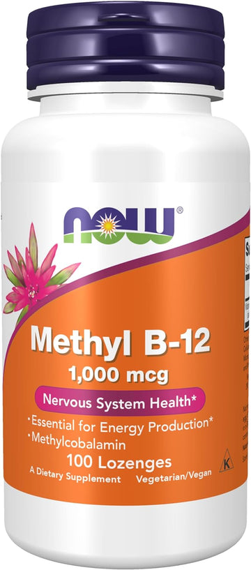 Now Supplements, Methyl B-12 (Methylcobalamin) 1,000 Mcg, Nervous System Health*, 100 Lozenges