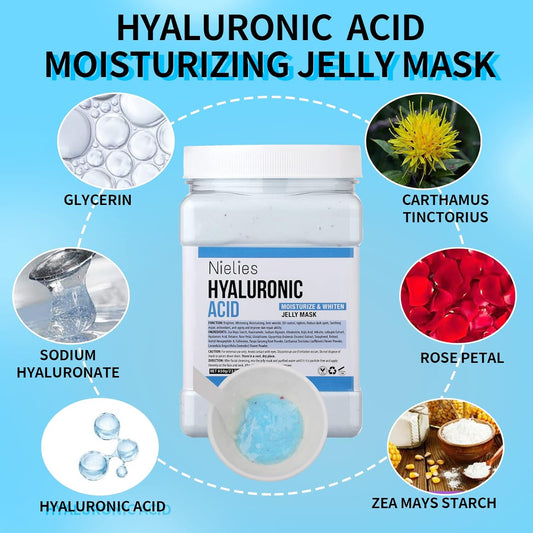 Jelly Face Mask For Facials | Bundle Of 24K Gold & Turemic + Hyaluronic Acid Hydrating And Nourishing Hydrojelly Masks | Vajacial
