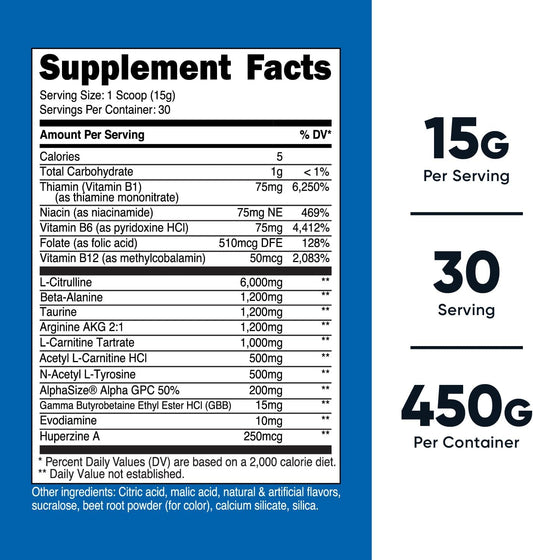 Nutricost Stim-Free Pre-Workout Powder Fruit Punch 30 Servings - Gluten Free, Non-Gmo
