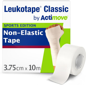Leukotape Classic By Actimove Sports Edition Rigid Medical Tape For Sprains And Injury Prevention, 3.75 Cm X 10 M, White, 1 Roll