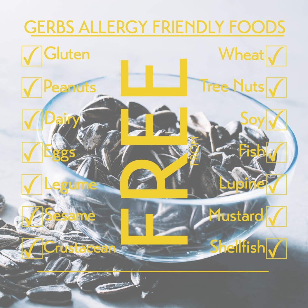 GERBS Jumbo Raw Whole Sunflower Seeds 14 oz. Resealable Bag | Top 14 Allergy Free | Superfood Snack | Crack shell eat Kernel | Grown in United States : Grocery & Gourmet Food