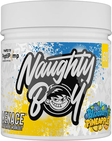 Naughty Boy Menace V2 Pre Workout - Ai Powered Pre Workout Powder For Men & Women | Best Pre-Workout Energy Drink Supplements | Peptipump, Citrulline, Beta Alanine | 60 Servings | Candy Bubblegum