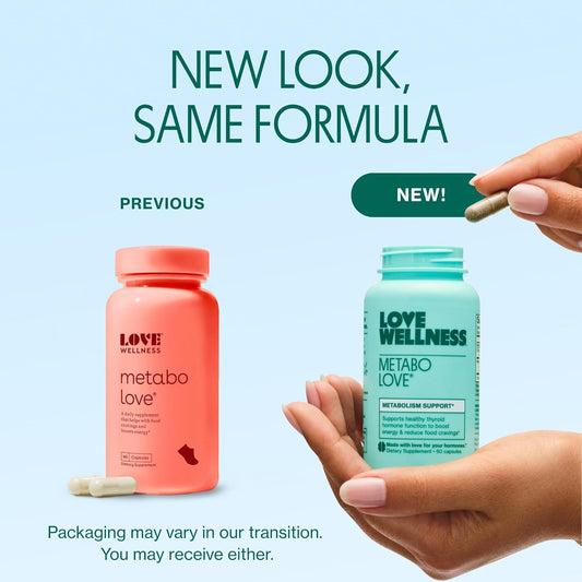 Love Wellness Metabolove Metabolism Booster | Curbs Food Cravings For Weight Management & Helps Boost Energy | Stimulant Free, Vegan & Gluten-Free Daily Supplement Pills | 60 Capsules