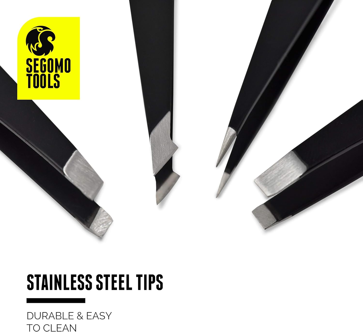 Segomo Tools 4 Piece Tweezer Set - Tweezers For Women - Ingrown Hair Removal Kit - Eyebrow Plucker - Precision Tweezers - Flat, Angled, Slant & Pointed Tweezers - Tw004 : Beauty & Personal Care