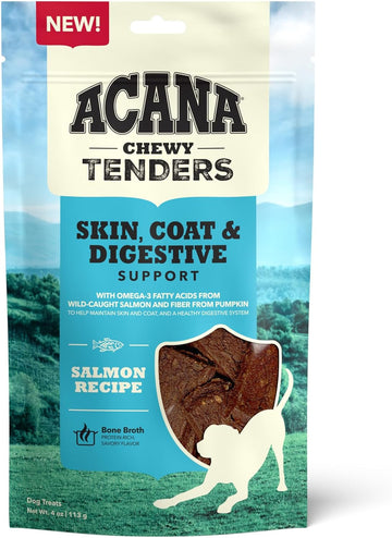 Acana Chewy Tenders Dog Treats, Salmon, High Protein Dog Treats, 4Oz