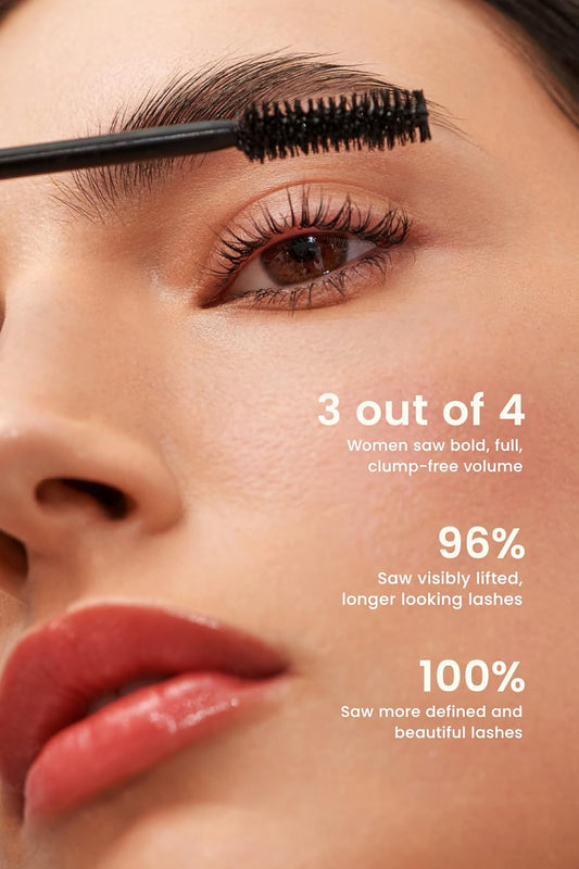 Joah Lash Uprising Waterproof Volumizing & Lengthening Mascara, Washable, Paraben & Phthalate Free, Cruelty Free, Volume-Maximizing Spoolie Brush Applicator - Blackest Black