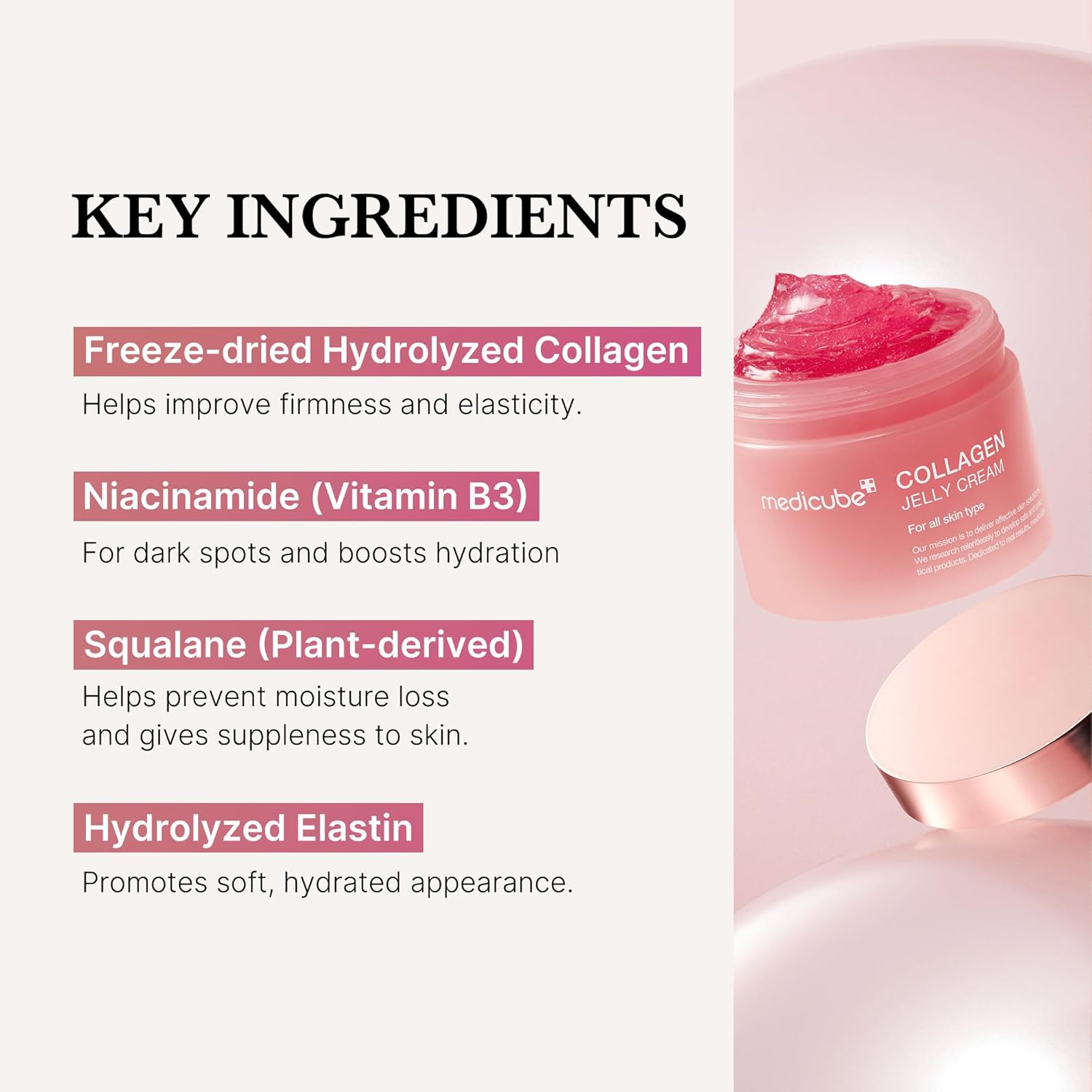 Medicube Pink Glass Glow Duo For Uneven Skin - Collagen Jelly Cream 50Ml - Niacinamide & Freeze-Dried Hydrolyzed Collagen + Salmon Dna Pdrn Pink Collagen Jelly Gel Mask (4Ea) : Beauty & Personal Care