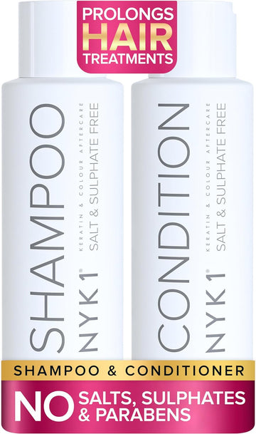 Nyk1 Salt & Sulphate Free Hair Shampoo And Conditioner (Starter Set - 125Ml X2) Sulfate Free Shampoo And Conditioner Sets For Extensions, Colour & Keratin Treatment - Gentle Cleansing & Non-Stripping
