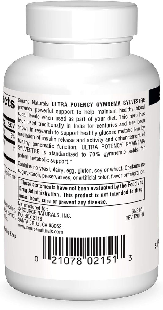 Ultra Potency Gymnema Sylvestre 550 Mg Source Naturals, Inc. 30 Tabs