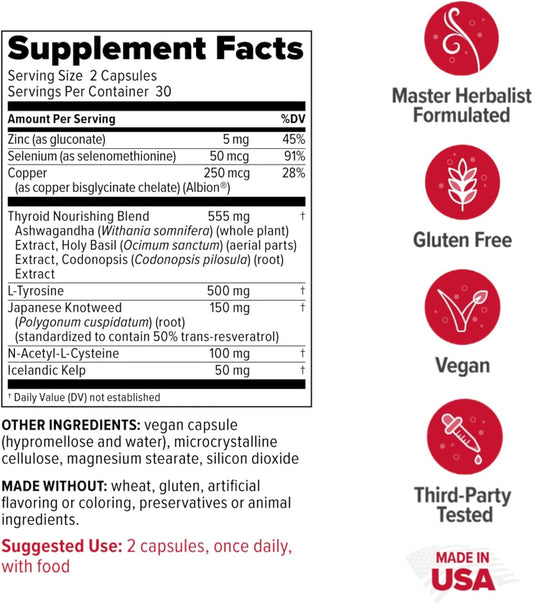 Redd Remedies, Thyroid Strong, Supports Healthy Thyroid Function And Balance, 60 Vegan Capsules