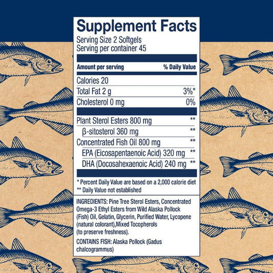 Wiley's Finest Wild Alaskan Fish Oil Cholesterol Support - Heart Healt