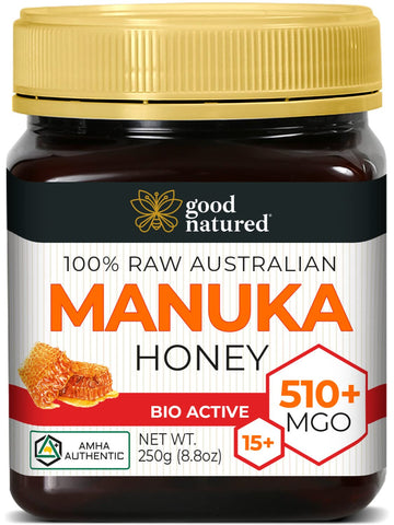 Raw Manuka Honey Mgo 510+ - High-Strength Honey Manuka - Pure Manuka Honey - 250G - 8.8 Oz - Good Natured