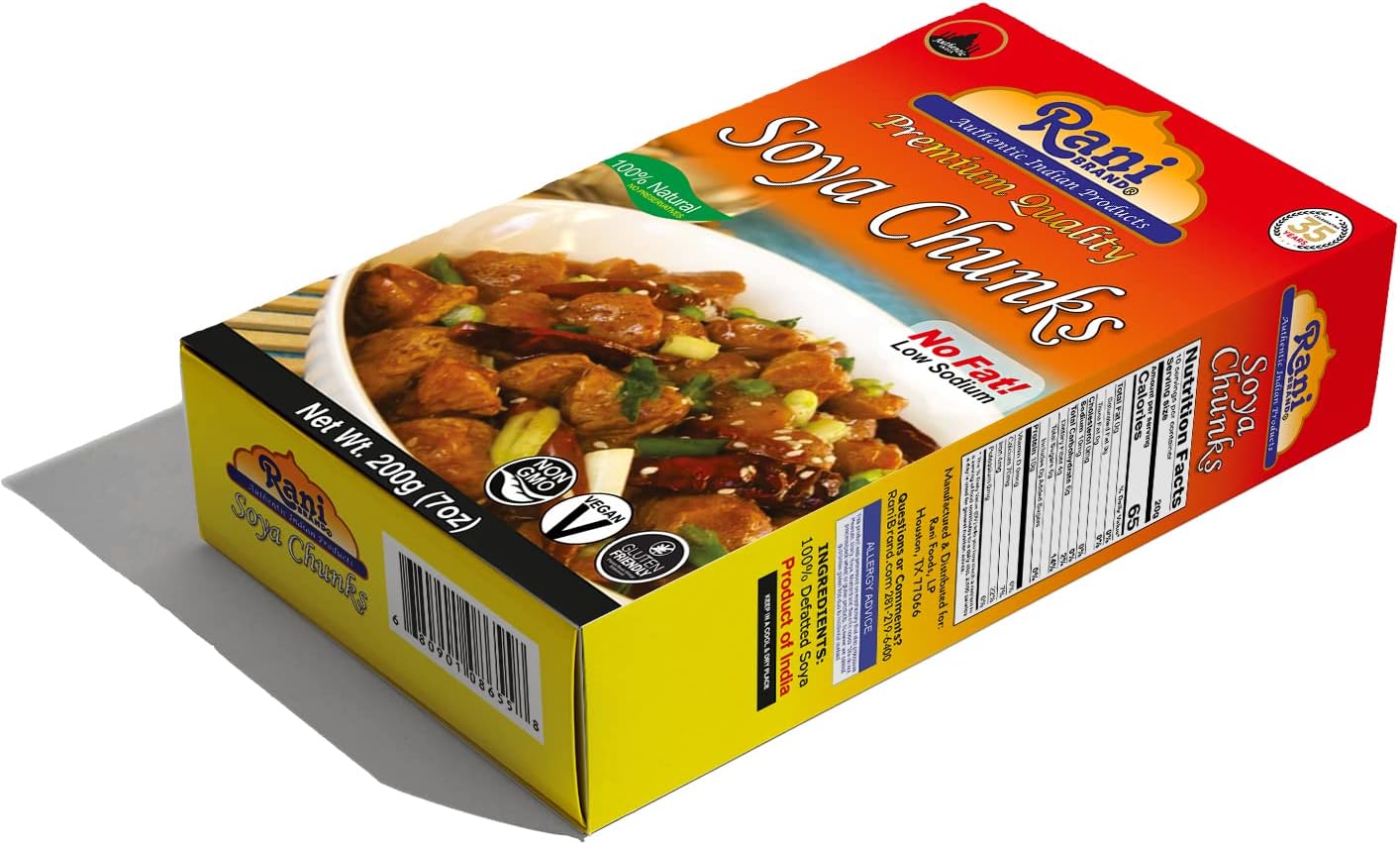 Rani Soya Tikka Italian 30Oz (1.875Lbs) 850G Ready For Cook ~ Easy Open Lid | All Natural | Vegan | No Colors | Non-Gmo | Kosher | Indian Origin | Soy Based Meat Substitute