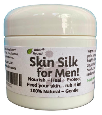 Urban Releaf Skin Silk For Men! Heal Dry, Irritated Skin & Overworked Hands. Soothe Shaved Faces, Necks, Heads! 100% Natural, Vegan. Man Dad Fathers Gift