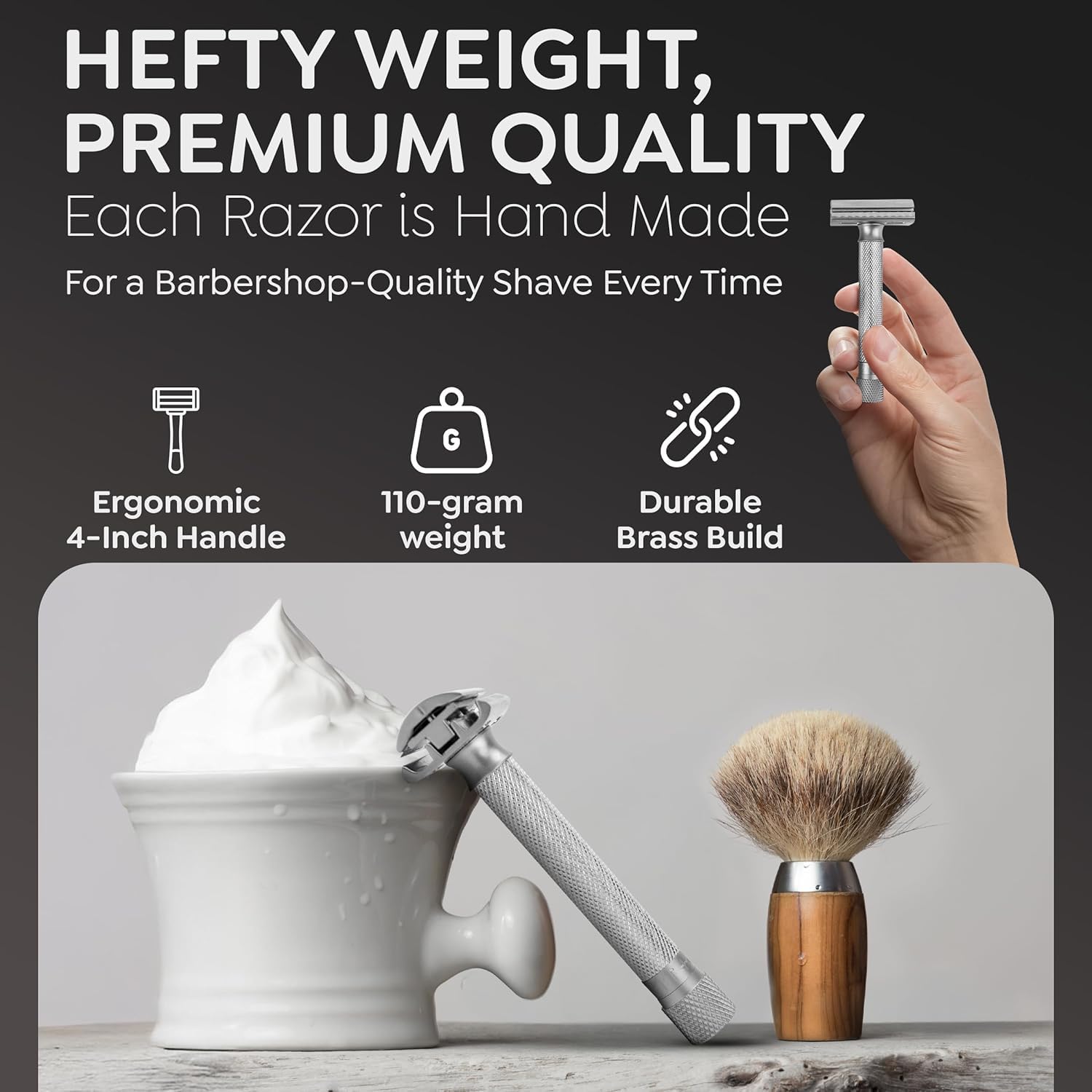 Parker The Variant Closed Comb - Adjustable Double Edge Safety Razor, Customize Your Shave With A Turn Of The Dial From Mild To Aggressive - 5 Blades Included (Graphite Gray) : Beauty & Personal Care