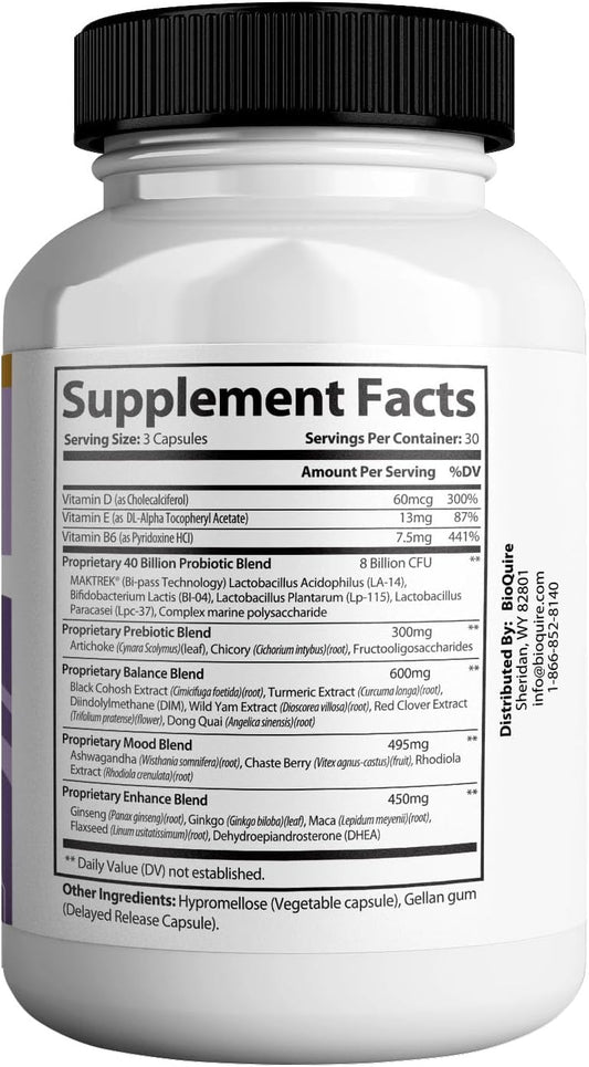 Climcomfort Max Menopause Support, 40 Billion Probiotic With Black Cohosh, 90 Capsules, Hormone Balance And Hot Flash Relief (2)