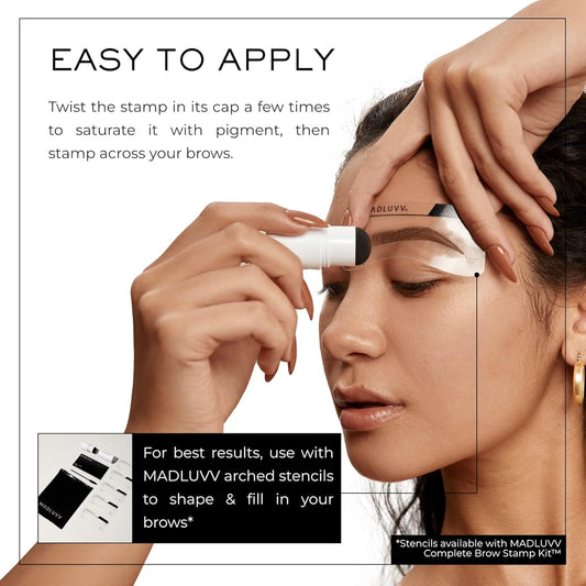 Madluvv Brow Stamp Refill* - Color Stamp For Brows & Root Touch Up For Women & Men, Instantly Conceal Hair Loss, Grey Hair, Thinning Hair With Stain-Proof/Smudge-Proof Powder Formula (Dark Grey)