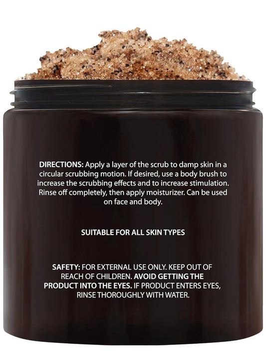 Brooklyn Botany Dead Sea Salt And Arabica Coffee Body Scrub 10 Oz - Moisturizing And Exfoliating Body, Face, Hand, Foot Scrub - Fights Stretch Marks, Fine Lines, Wrinkles - Great Gifts For Women & Men