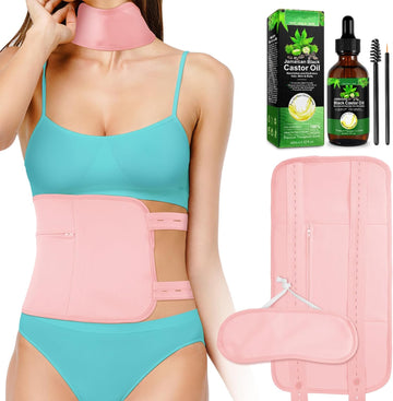 Castor Oil Pack Wrap For Liver, Waist, And Thyroid Neck,Organic Castor