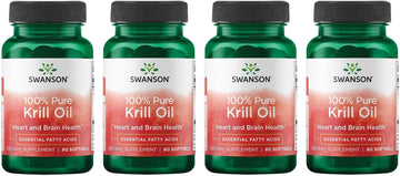 Swanson 100% Pure Krill Oil 500 Milligrams 60 Sgels (4 Pack)