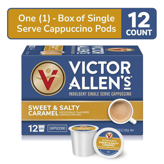 Victor Allen'S Indulgent Sweet & Salty Caramel Cappuccino Single Cup (2.0 Compatible) 12 Count (Pack Of 1)