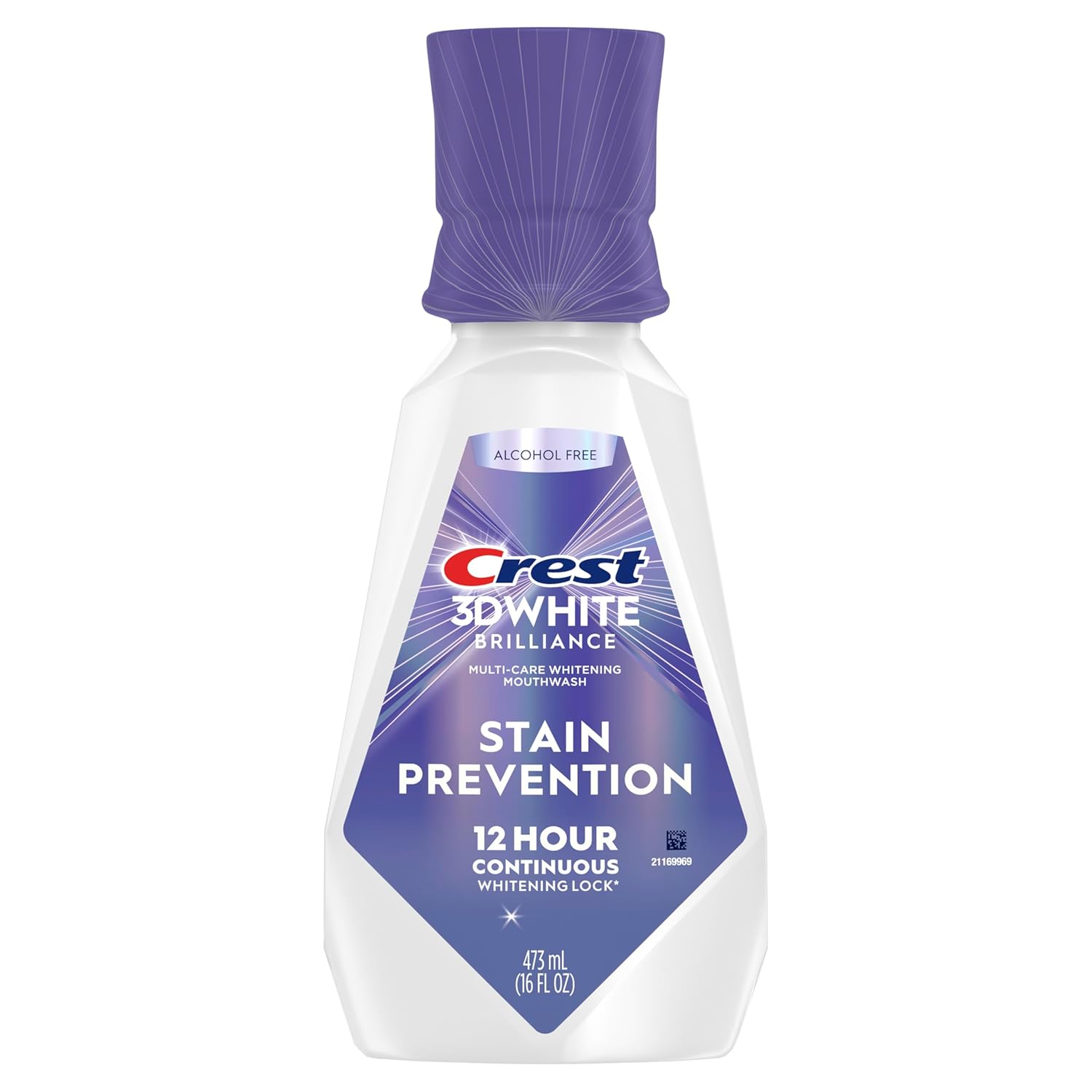 Crest 3D White Brilliance Stain Prevention Mouthwash/Rinse 473 Ml- 12-Hour Stain Prevention, Alcohol Free : Health & Household