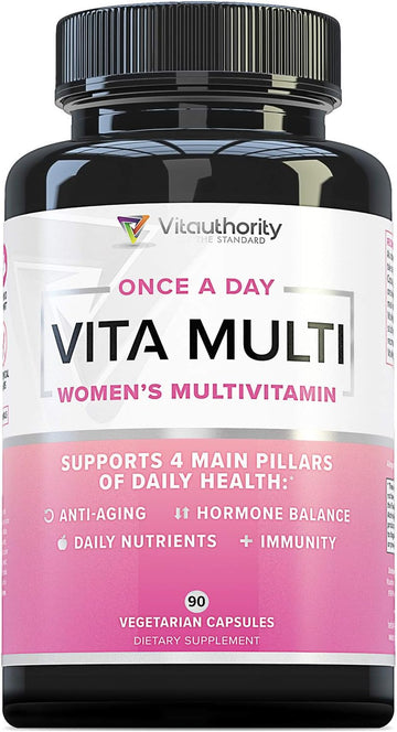 Vita Multi Multivitamin For Women: Women’S Daily Multi-Vitamin Supplement With Dim, Iodine, Ashwagandha | Supports Youthful Complexion, Healthy Cortisol And Estrogen Balance - 30 Day Supply