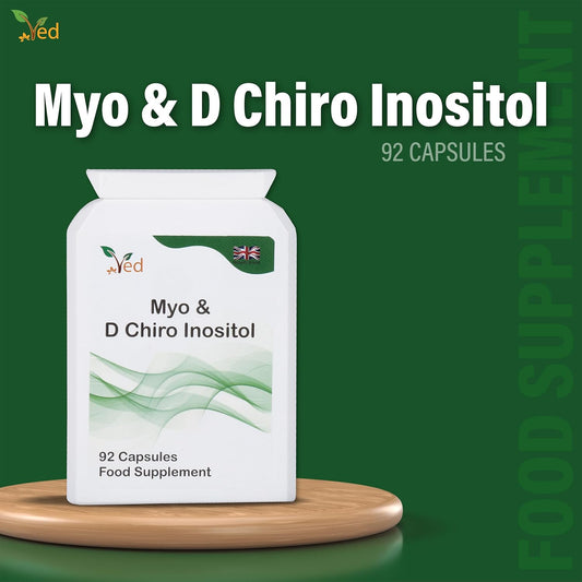 Ved Myo & D Chiro Inositol, Myo- Inositol 2000 Mg & D Chiro Inositol 300 Mg 92 Vegan Capsule (23 Days Supply)