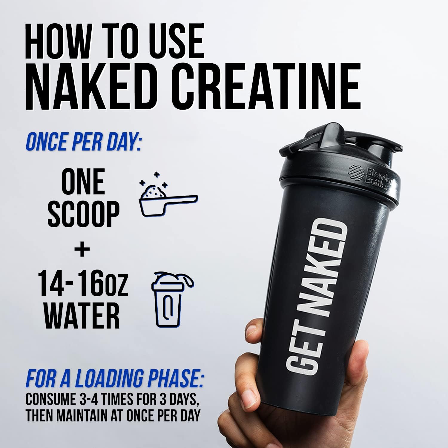 NAKED nutrition Pure Micronized Creatine Monohydrate - 100 Servings - 500 Grams, 1.1Lb Bulk, Vegan, Non-GMO, Gluten Free, Soy Free. Aid Strength Gains, No Artificial Ingredients - Naked Creatine : Health & Household