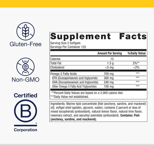 Metagenics Omegagenics Fish Oil Epa-Dha 300Mg - High Potency - Daily Omega 3 Fish Oil Supplement To Support Cardiovascular, Musculoskeletal And Immune System Health - 270 Softgels