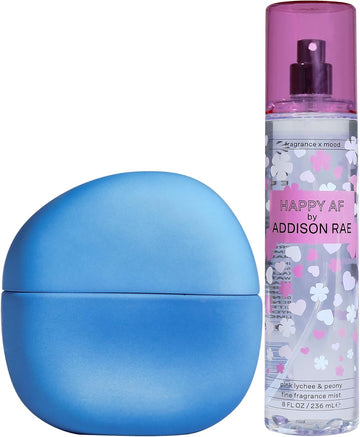 Addison Rae Fragrance Happy - Mood-Boosting Fragrance Gift Set For Women - Lychee And Pink Grapefruit Notes - Eau De Parfum And Body Spray - 2 Pc