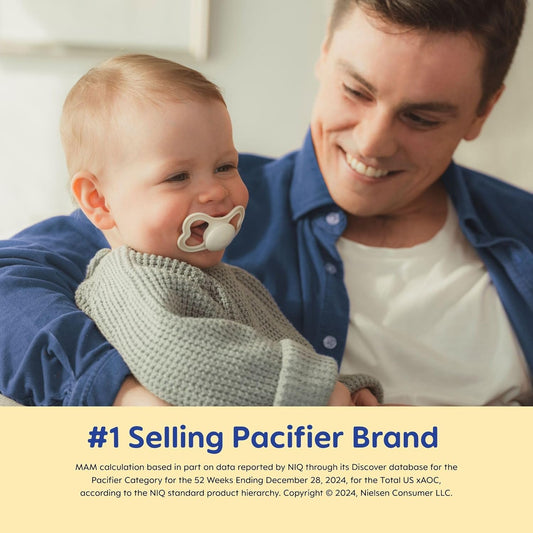 Mam Air Day & Night Baby Pacifier, For Sensitive Skin, Glows In The Dark, 16+ Months, Unisex, 4 Count