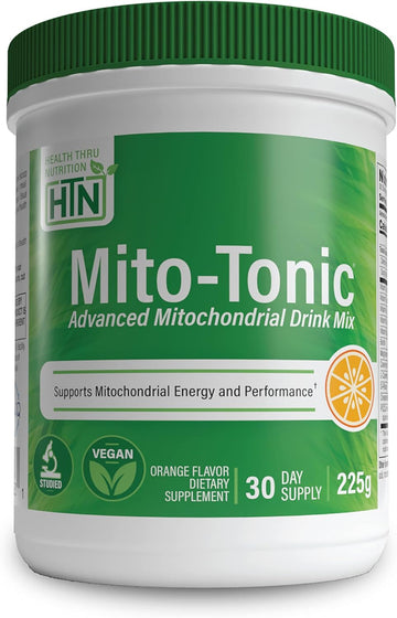 Health Thru Nutrition Mito-Tonic Advanced Mitochondrial Drink Mix | Coq-10, Pqq, D-Ribose, L-Carnitine & More | Cellular Energy & Cardiac Function Support | Keto Friendly | Non-Gmo (30 Servings)