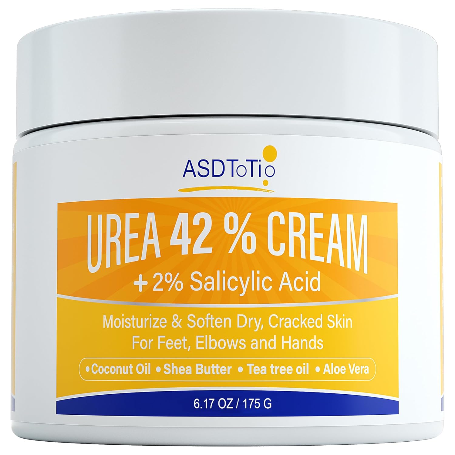 Urea Cream 42% - Foot Care For Dry Cracked Heels, Foot Lotion - With 2% Salicylic Acid, Tea Tree Oil, Shea Butter, Aloe Vera - For Feet, Hands, Heels, Elbows, Knees And More - 6 Oz : Beauty & Personal Care