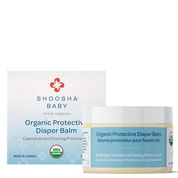 Shoosha Organic Diaper Balm For Sensitive Skin, Baby Diaper Rash Cream, Gluten-Free, Fragrance-Free, Hypoallergenic, 100% Biodegradable