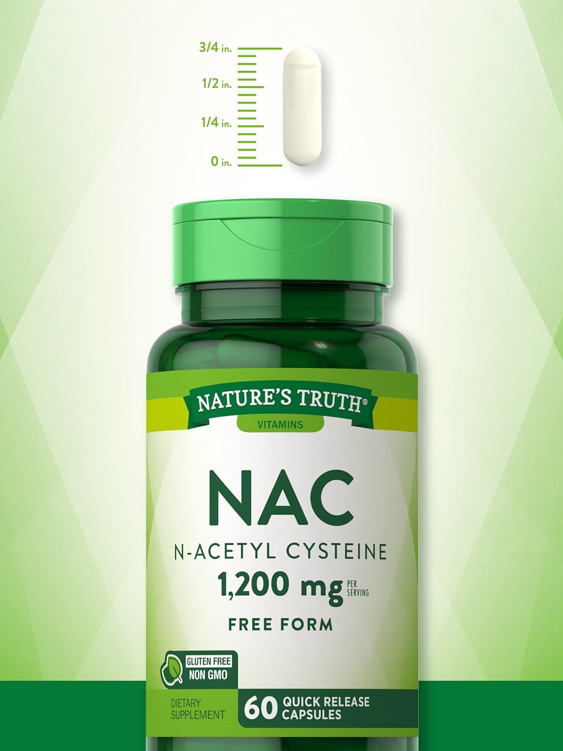 Nature's Truth N Acetyl Cysteine NAC | 1200mg | 60 Capsules | Non-GMO and Gluten Free Supplement : Health & Household