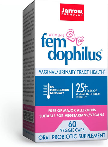 Jarrow Formulas Fem-Dophilus - 1 Billion Organisms Per Serving - 60 Veggie Capsules - Womens Probiotic - Urinary Tract Health - Up To 60 Servings