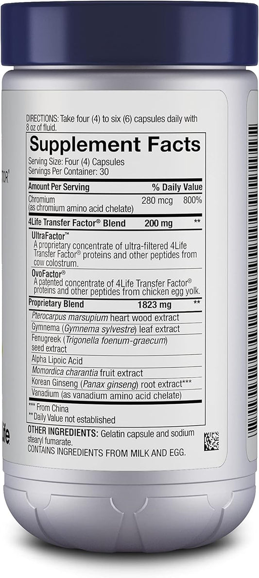 4Life Transfer Factor Glucoach - Targeted Healthy Hormone Balance, Endocrine, And Metabolic System Support - Dietary Supplement Supports Healthy Metabolism - 120 Capsules
