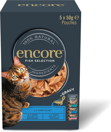Encore Natural Wet Cat Food, Tuna With Fish Selection In Gravy, 5 X 50G PouchesEnc8501-1En