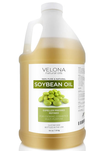 velona Soybean Oil - 64 oz | 100% Pure and Natural Carrier Oil | Refined | Cooking, Baking, Skin, Hair, Body & Face Moisturizing | Use Today - Enjoy Results