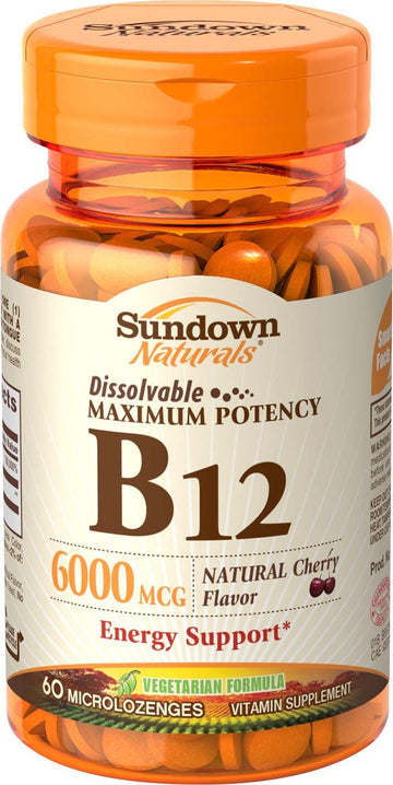 Sundown, Sublingual B-12 6000 Mcg Tablets, 60 Ct