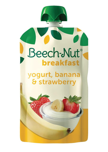 Beech-Nut Breakfast Stage 4 Toddler Food, Yogurt Banana & Strawberry, 3.5 Oz Pouch