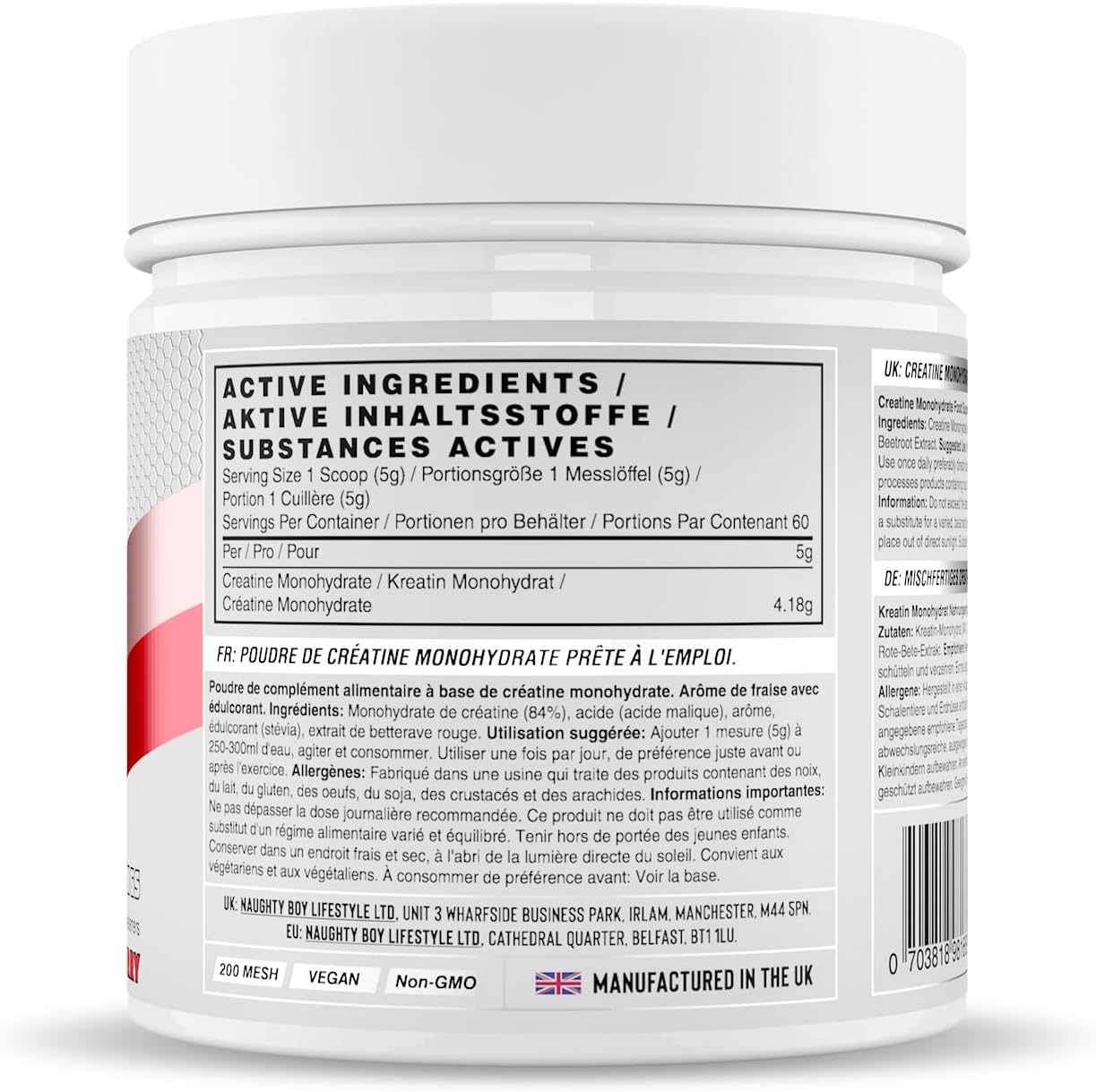 Naughty Boy Micronised Creatine Powder, Creatine Monohydrate Powder (Pink Lemonade) : Amazon.co.uk: Health & Personal Care