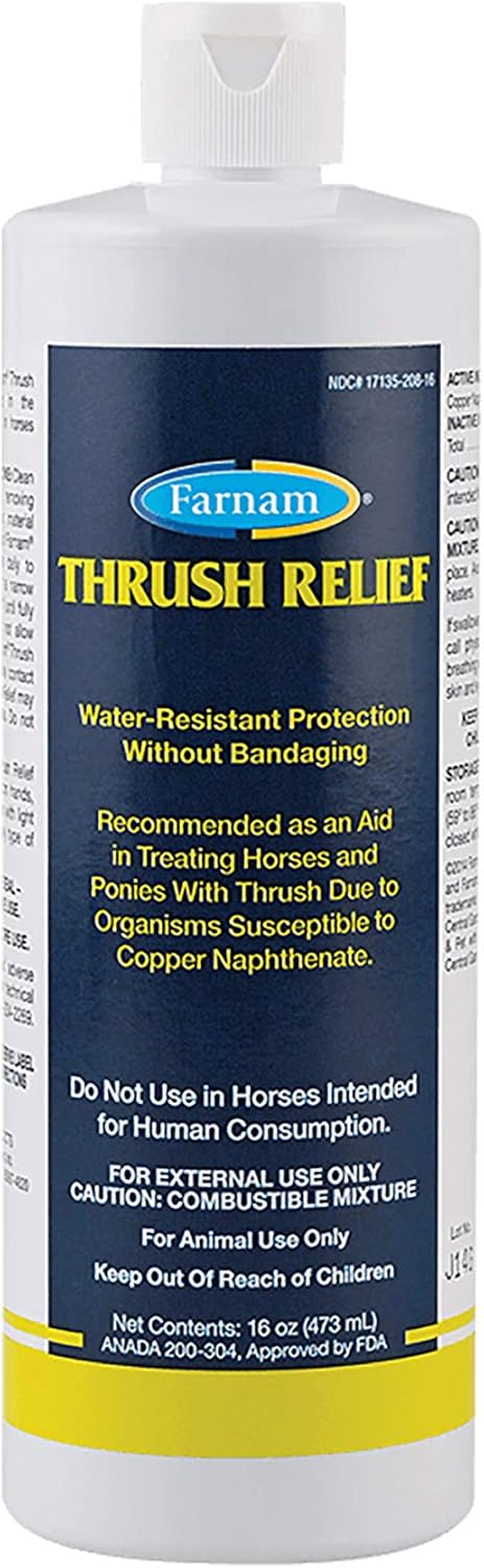Farnam Thrush Relief Thrush Treatment Aid in Horses and Ponies Brown 16 Ounces : Pet Supplies
