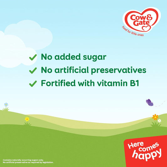 Cow & Gate Banana Wholegrain Porridge Baby Food Cereal, 7+ Months, 200 G, Pack Of 4