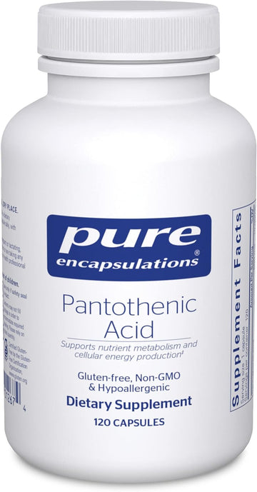 Pure Encapsulations Pantothenic Acid | Hypoallergenic Supplement Supports Cellular Energy Production, Adrenal And Cardiovascular Health | 120 Capsules
