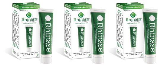 Rhinase Saline Nasal Gel 3 Pack - 1 Oz Each - Allergy - Nosebleed - Low Humidity. Great Way To Prevent Nosebleeds Caused By Nasal Dryness