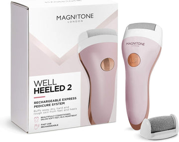 Magnitone Well Heeled 2 Rechargeable Express Pedicure System Electric Hard Skin Remover, Pink, 1 Count
